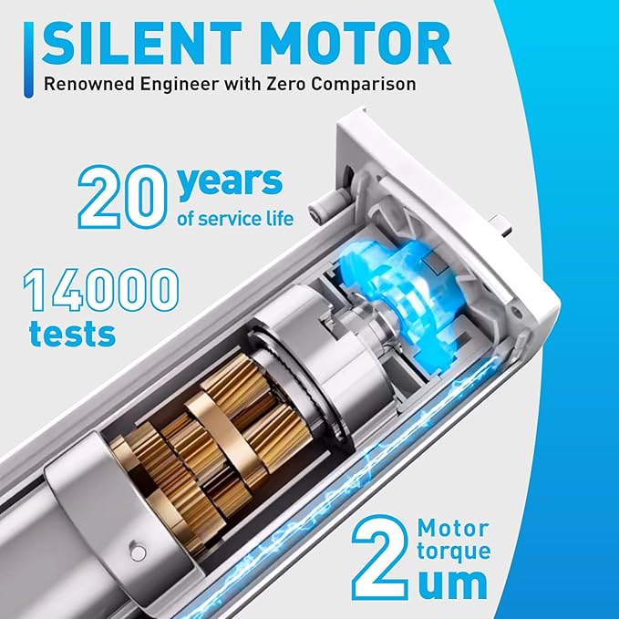 Smart Electric Curtains Track, Ceiling Curtains Track Adjustable Retractable Motorized Curtain Rod From 94 to 177 Inches, Automatic Curtain Opener, Work with Alexa/Google Home/Tuya Voice Control