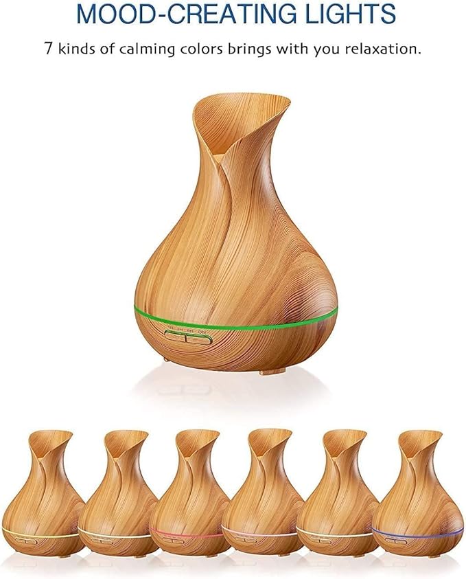 Aroma Diffuser, 550 ml Essential Oil Diffuser, Humidifier for Aromatherapy, Adjustable Mist Output, 7 Colour Levels (550 ml Remote Control), 846469, 27 x 15 cm