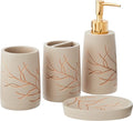 Sweet Home Collection Bathroom Accessories Unique Collections Modern Classic Contemporary Decorative Beautiful Designs Bath Shower Tub Décor, 4 Piece Set, Branches (Pack of 1, 4 Count)
