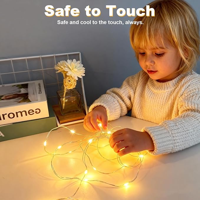 Lemical Fairy Lights 65.6FT 200 LED USB Plug in Twinkle String Lights with Remote and Timer 8 Modes Waterproof Copper Wire Starry Light for Christmas Mason Jars DIY Wedding Table Decor(Warm White)