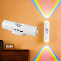 2026 New Rechargeable Smart LED Motion Sensor Ambient Light, RGB Gradient Ambient Light, Punch Free Magnetic Color Chang Motion Sensor Lights Stairs for Wardrobe, Cabinet (7 Colors*1)