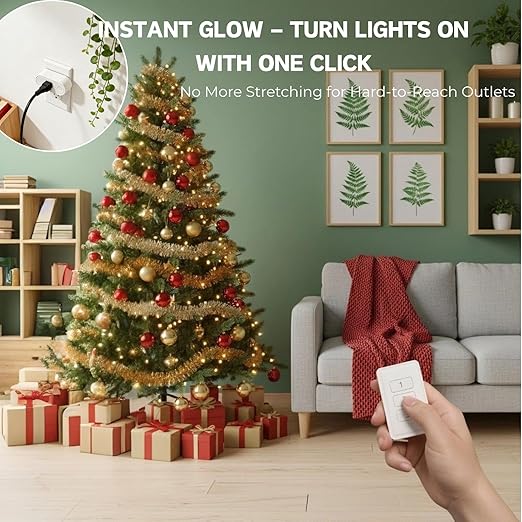 Remote Control Outlet: Wireless Light Switch with Wall Plate — Long Range — Plug in On Off Switch for Lights & Small Appliances — 1 Remote for 3 Outlets — no Wiring