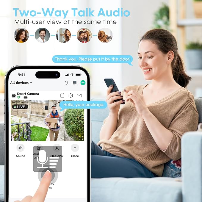 AMTIFO Security Cameras Wireless Outdoor: Magnetic 2-Pack Install-Free Indoor Smart 2K WiFi - Long Battery Life Powered Wireless Cameras for Home Security with AI Motion Detection