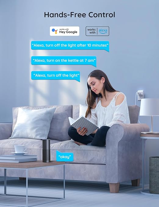 Govee Smart Plug 15A, WiFi Bluetooth Outlet 1 Pack Work with Alexa and Google Assistant, WiFi Plugs with Multiple Timers, Govee Home APP Group Control Remotely, No Hub Required, ETL&FCC Certified