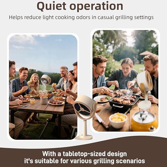 Mini Rechargeable Desktop Air Purifier with 5 Carbon Filters, Quiet Air Cleaner Fan for Smoke Odor, Desk, Pet Room, Kitchen, Travel, and Shared Spaces