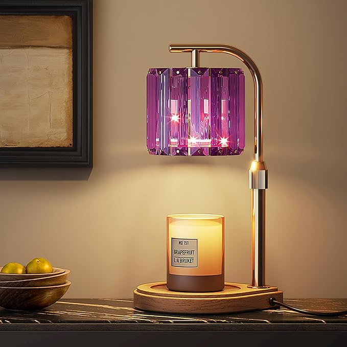 IN HAPPY Purple Candle Warmer Lamp with Timer and Dimmer, Electric Adjustable Candle Lamp Warmer, Birthday Gifts for Women, Mothers Day Gifts for Mom, Wax Warmer Lamp for Jar Candles with 2 Bulbs