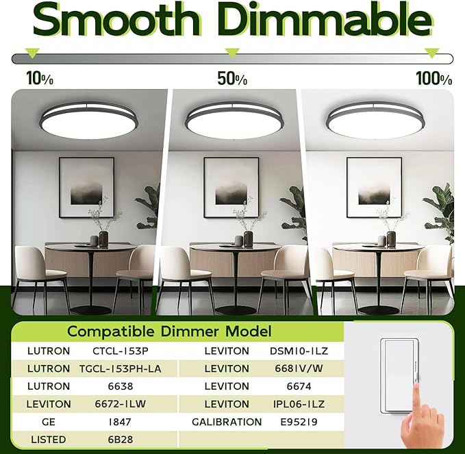 hykolity 32 Inch Oval LED Ceiling Light, 60W, 4000LM, 2700K/3000K/3500K/4000K/5000K Adjustable, Oil Rubbed Bronze Finish Dimmable Flushmount Ceiling Light for Bedroom, Living Room