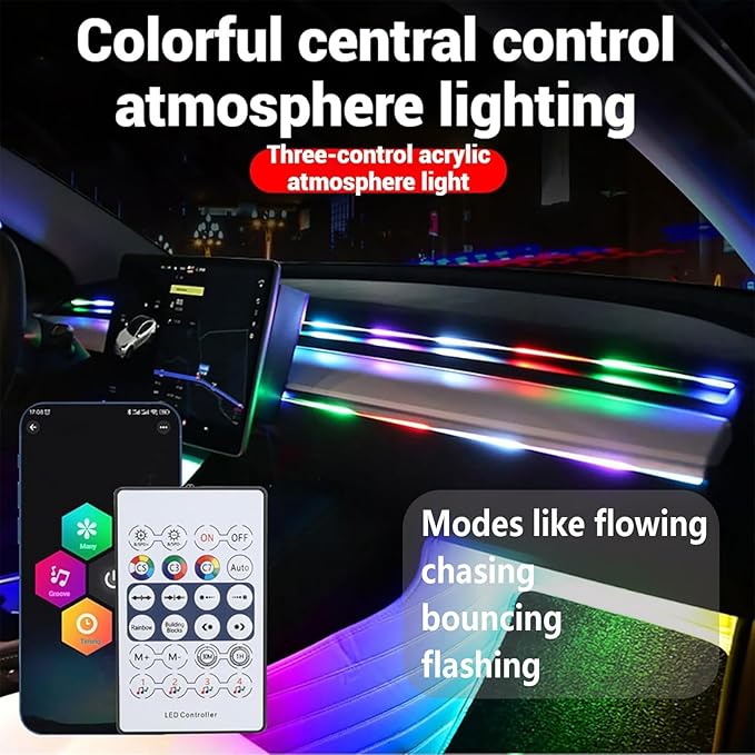 Neoflow Dynamic RGB Interior Light Kit,Neoflow LED Light,6 Light Strips Kit,Access Over 16 Million Colors and 213 Dynamic Modes,Adjustable Brightness,for Cars,Trucks,SUV (Kit)