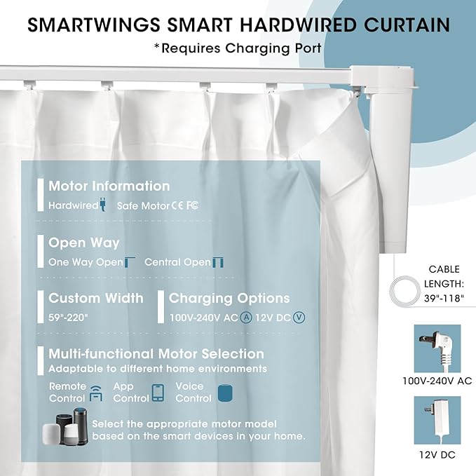 SmartWings Automatic Curtain Opener with Drapery, Motorized Vertical Blinds with Remote, Electric Closet Doors Sliding Panels Compatible with Alexa Google Homekit, Sheer Refined Elegance