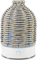 Essential Oil Diffuser - Multifunction Aromatherapy Diffuser 7 LED Color Changing Light 100ML Rattan Diffuser Easy to Clean Suitable for Home,Office (Grey)