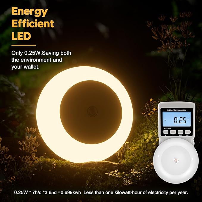 Night Light, Night Lights Plug into Wall, Dusk to Dawn Sensor Warm White Led Night Light 0.5W, 8 Pack Nightlight for Adults, Bedroom, Bathroom, Hallway, Kitchen