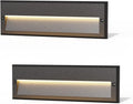 GOODSMANN Low Voltage Step Lights 10.6 Inch Outdoor 12V AC Landscape Stair Lights Wired 2PK 6W LED Electric Outdoor Deck Lighting Black Metal 122 Lumens 3000K Warm White with Cable Connectors