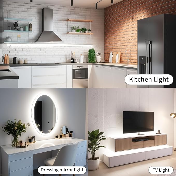 2M Neon Strip Light, 5V White USB Powered Rope Lights, 360 ° Bending Dimmable Waterproof Rope Lights for Bedroom, Kitchen, TV Backlight, Cupboard, Mirror, Ceiling, Walls, Cupboard, Indoor DIY Lighting