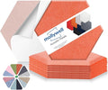 Mollywell Hexagon Acoustic Panels 14x12 - Reduce Echo & Reverb, Noise Blocking Wall Tiles for Studio & Creative Space, Orange Sound Absorbing Panels