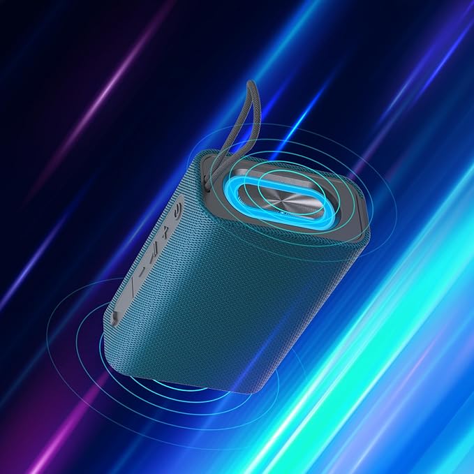 PEICHENG Speaker, Portable Wireless Bluetooth Speakers, Waterproof Loud Stereo Sound with RGB Lights TWS Long Playtime for Home/Party/Outdoor, Electronic Gadget (Blue)