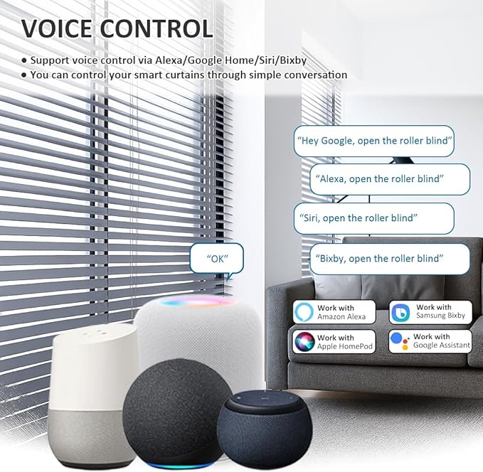 Smart Roller Shade Motor Retrofit Kit Matter Over Thread, Wireless Electric Blind Motor for 1.5" Tube, 2600mAh Rechargeable, Solar Panel, Remote Control, Compatible with Alexa/HomeKit/Google Home