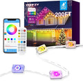 POOFZY Permanent Outdoor Lights for House,200ft RGB+IC Smart Outdoor Decor, 50 Scene Modes,App/Remote Control,for Christmas,Easter,V-Day,Thanksgiving,Daily & Holiday Party Decor
