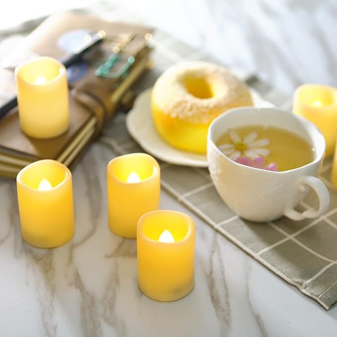 CANDLE CHOICE Battery Operated Flameless Votive Candles Realistic Flickering Fake Electric LED Tea Lights Set Bulk Wedding Party Halloween Christmas Decorations Table Centerpieces Batteries Incl 36PCS