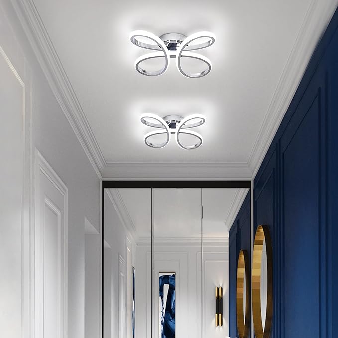 ADISUN Modern LED Ceiling Light, 6000K Semi Flush Mount Ceiling Light Fixture, Modern Lamp for Hallway Bedroom Corridor Aisle Bathroom(L14.56*W14.56*H2.4)