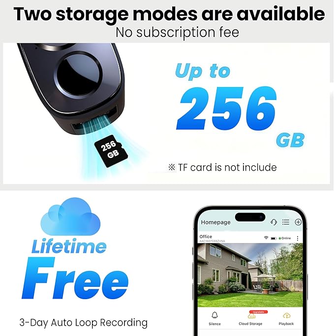 2026 Upgraded 2K Wireless Outdoor Security Cameras with Solar Panels, Free Cloud Storage, AI Motion Detection, Spotlight & Siren Alarm, 2-Way Talk, IP66 Waterproof