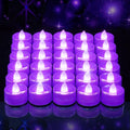 Amagic 30 Pcs Purple Flickering Flameless Tea Lights Battery Operated, 200+ Hours Long Lasting Colored Candles for Wedding, Table Centerpiece, Home Decor, Party, Halloween, Christmas, Proposal