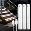 3 Pcs Rechargeable RV Step Lights, Magnetic Motion Sensor Travel Trailer Steps Light, LED Outside Night Lighting RV Camping Accessories for Trailers, Motorthome, Camper