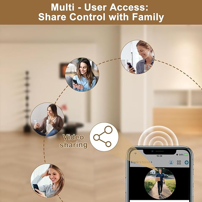 Doorbell Camera Wireless,2K FHD Head-to-Toe Video, no Subscription,Two-Way Talk, Smart Home Video Doorbell with Chime,Battery Powered,Motion Detection & Alerts,Works with Alexa & Google(2.4G WiFi)