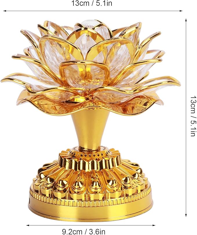 Lotus Flower Buddha Light LED Lamp, 7 Color Changing Meditation Night Light for Home Altar Decor - Energy Efficient Buddhist Prayer Lamp with Power Adapter for Yoga, Office, Meditation Room (5.1 Inch)