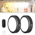 Rechargeable Puck Lights with Remote Control,LED Under Cabinet Light with Full-Screen,3 Color Temperatures Stick On Wireless, Tap for Kitchen,Cabinet,Counter,Closet,Shelf,2 Pack, Black