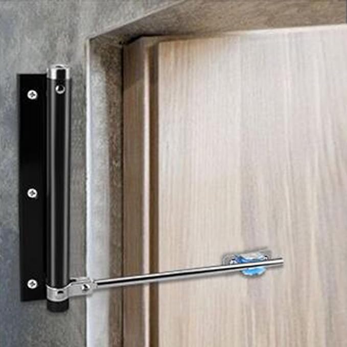 ZENG 2-Pack Adjustable Spring Door Closer - 304 Stainless Steel Surface Mounted Automatic Closer for Residential/Commercial Doors (20-40kg, 175° Max, Black)