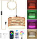 Hanging Lamp Plug in Pendant Light, 15FT Hanging Lights with Plug in Cord, Hanging Light with Bulb and Remote, Hanging Lamps for Bedroom, Living Room, Kitchen, Farmhouse