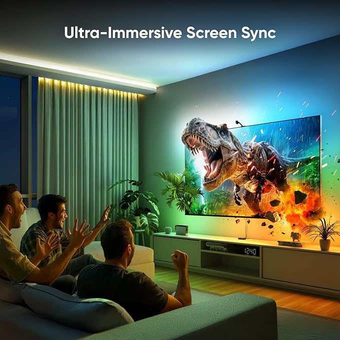 Nanoleaf 4D V2 TV LED Backlight, Smart Addressable Gradient Lightstrip Kit with Screen Sync, Multicolor Immersive LED Lightstrip Zigzag, Bias Lighting for Home Theatre & Gaming, Fits Up to 65" TV
