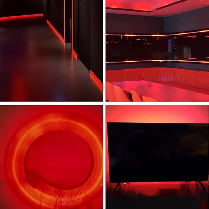 5V USB COB LED Strip Lights,16.4FT/5M,Red,320LEDs/M,8mm Width,Not Waterproof IP20,1M USB Cable,Flexible LED Tape Light for DIY Home Indoor Decoration