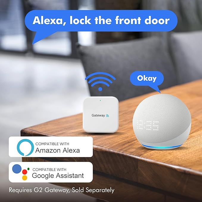 Fingerprint Keyless Entry Door Lock,Smart Deadbolt Locks with App Countrol,Biometric Door Lock with 2 Keys,10 Months Battery,Auto-Lock,One-Touch Lock,Easy Install,Deadbolt Alternative,IP66 Waterproof