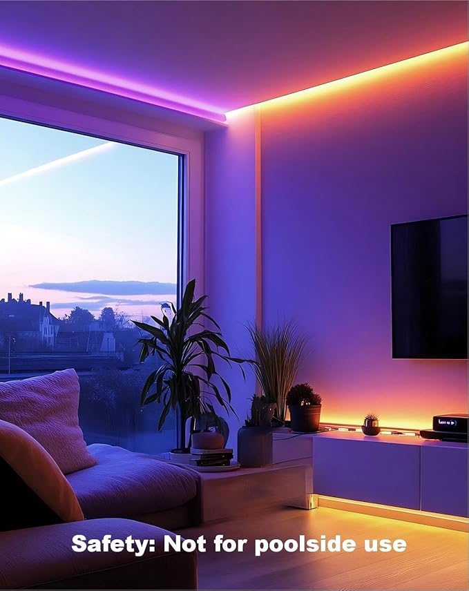 Shine Decor RGB LED Strip Light with Remote, Cold Resistant IP65 Waterproof Outdoor Colorful Strip Lighting 120V, Connectable Lite Multicolor Strip Lights 7x13mm, 131 FT 1200 LEDs ETL Listed