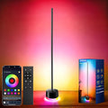 KSIPZE Led Floor Lamp, RGB+IC Corner Floor Lamps with Remote, Button, APP Control 16 Million Colors, 200+ Scenes, Music Sync, DIY Smart Led Corner Lamp for Bedroom