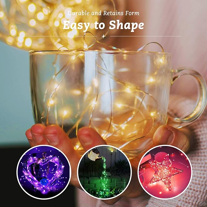 12 Pack Fairy Lights Battery Operated String Lights，7FT 20LED Waterproof Silver Wire Christmas Lights Outdoor,Firefly Mini Lights for Bedroom Party Birthday Wedding Indoor Decorations.