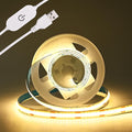 COB LED Strip Light 5V USB Tape 320LED/m Dimmable LED Strip Light USB TV Backlight Flexible Under Cabinet Tape Light for Bedroom,Kitchen,Home DIY Lighting (3000K, 3.28FT)