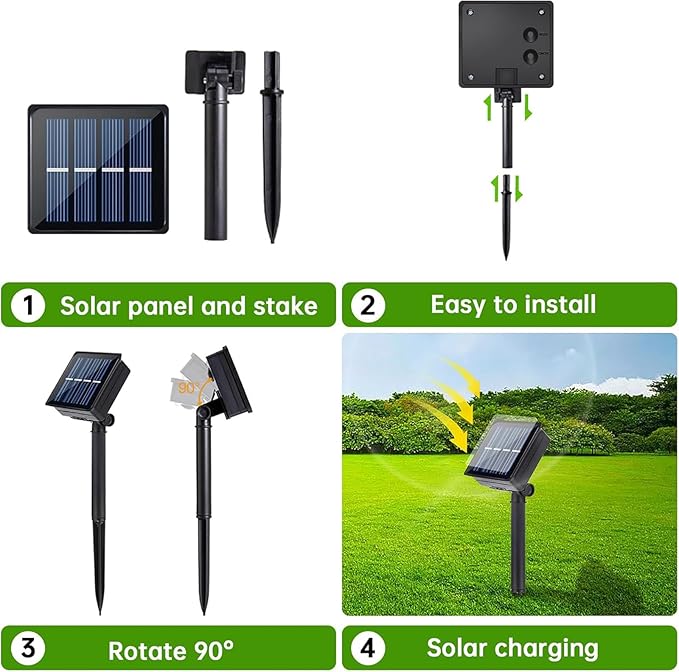 Solar LED Strip Lights Outdoor Waterproof 19.6FT 180 LED Solar Powered Rope Light Cuttable 8 Modes for Outside, Garden, Patio, Deck, Fence, Pathway, Stair, Poolside, 6000K White 2 Pack