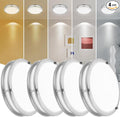 4 Pack 7.5 Inch Round Brushed Nickel Ceiling Light Fixture - Flush Mount LED Ceiling Lamp Set of Four 2700K/3000K/3500K/4000K/5000K Adjustable Brushed Nickel Bathroom LED Light for Bedroom 12W