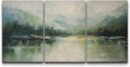 wall26 Canvas Print Wall Art Set Emerald Green Watercolor Mountain Range Forest Nature Wilderness Illustrations Modern Art Decorative Rustic Relax/Calm Colorful for Bedroom - 24"x36" x 3