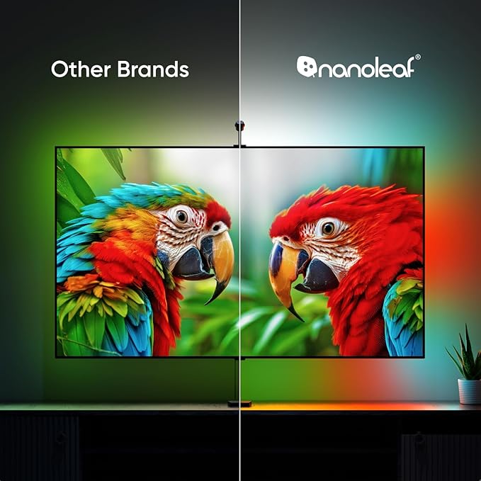 Nanoleaf 4D V2 TV LED Backlight, Smart Addressable Gradient Lightstrip Kit with Screen Sync, Multicolor Immersive LED Lightstrip Zigzag, Bias Lighting for Home Theatre & Gaming, Fits Up to 65" TV