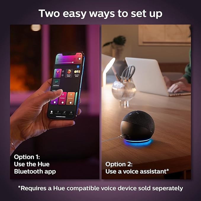 Philips Hue BR30 LED Smart Light Bulbs, Flicker-Free 85w Light Bulbs, Bluetooth Compatible, Compatible with Alexa, Google Assistant, and Apple HomeKit, E26 Base, 2 Pack