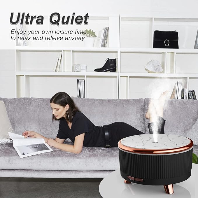 Essential Oil Diffuser for Home with 6 Essential Oils Set,500ml Diffuser with R/C 7 Colors Light & 3 Mist Mode Automatic Shut-Off,Aromatherapy Diffusers for Home,Office,Yoga,Spa,Gift