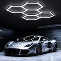 Hexagon Garage Lights: 168W 5 Grids Hexagon Led Lights, 6500K Ultra Bright Hex Light, Honeycomb Light for Garage, Shop, Basement, Barber, Homegym