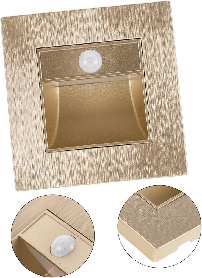 Alipis Induction Foot Lamp Stairs Lights Motion Sensor Led Indoor Step Lighting Wall Mount Soft Warm for Home Bathroom