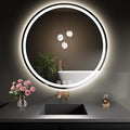 LED Bathroom Mirror 32 Inch Round Bathroom Mirror with Lights, Circle Wall Mirror with 3 Colors Brightness, Anti-Fog for Bathroom Vanity, Entryway Living Room