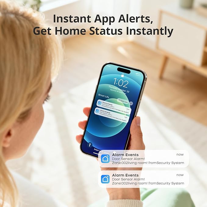 Simply Safe Home Alarm System,WiFi+GSM/4G Alarm System with Door Sensors & Motion Detectors,Compatible with Smart Life or Tuya Phone App Control NO Monthly Fees,Real-Time Alert