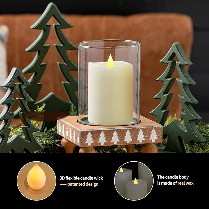 3x4 Flameless Candles Set of 1, 2AA Battery Life 600 Hours Battery Candles Flickering with Timer, 4 inch Flameless Candles with Remote for Indoor/Outdoor, White
