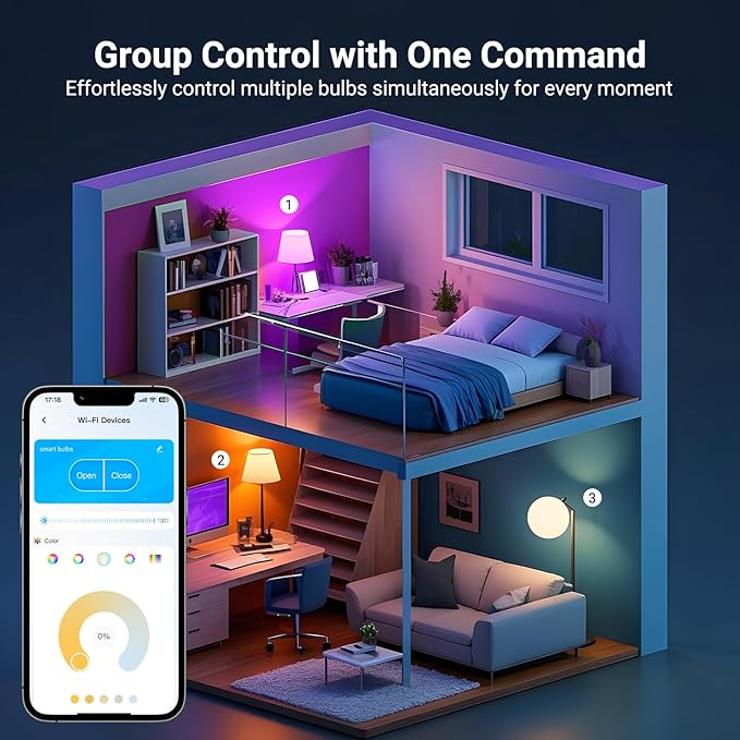 TJOY 10 Pack Smart Alexa Light Bulbs, RGB LED Bulbs Compatible with Alexa &Google Assistant